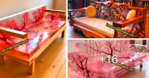 Ideas de Sofás Flor de Cerezo Hechos de Madera y Epoxi